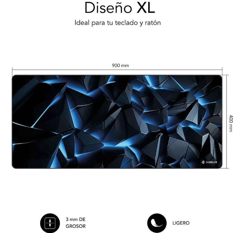 Alfombrilla Subblim Blue Obsidian XL/ 900 x 400 x 3 mm - Imagen 2