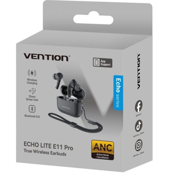 Auriculares Bluetooth Vention Echo Lite E11 Pro con estuche de carga/ Negros - Imagen 2