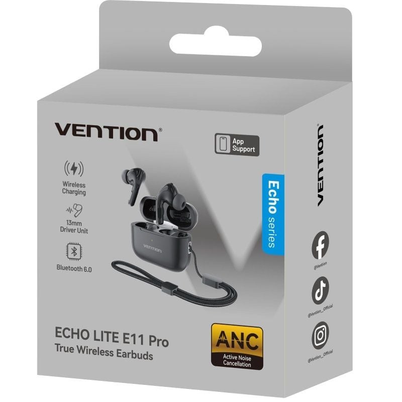 Auriculares Bluetooth Vention Echo Lite E11 Pro con estuche de carga/ Negros - Imagen 2