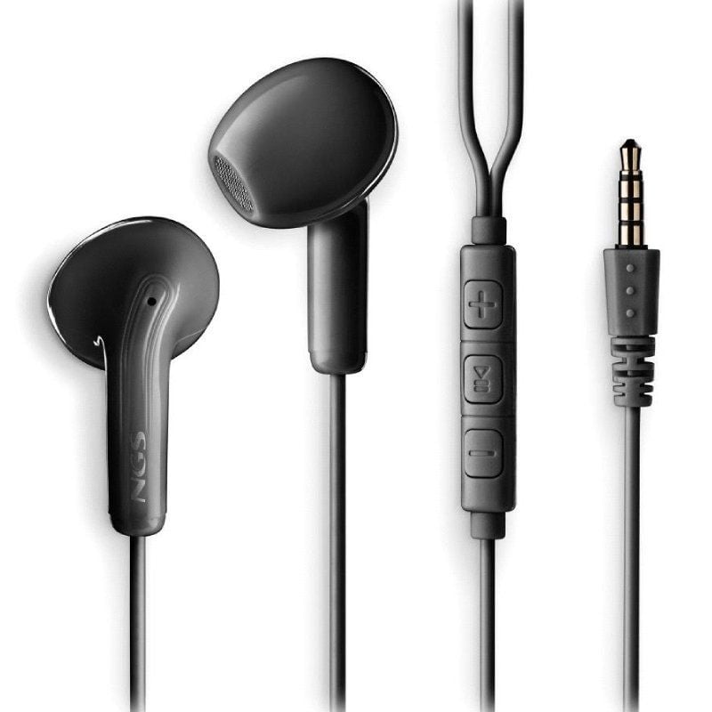 Auriculares Intrauditivos NGS Cross Flip/ con Micrófono/ Jack 3.5/ Negros 8435430627077 CROSSFLIPBLACK NGS-AUR CROSS FLIP BK