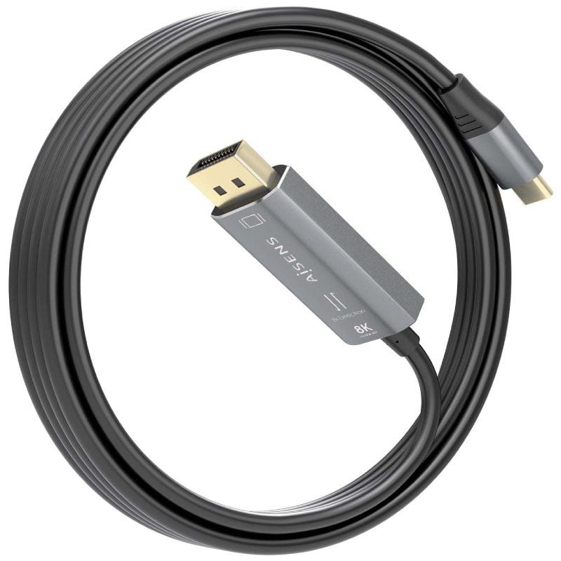 Cable Conversor Aisens A109-0880/ USB Tipo-C Macho - DisplayPort Macho/ 1.8m/ Negro - Imagen 2