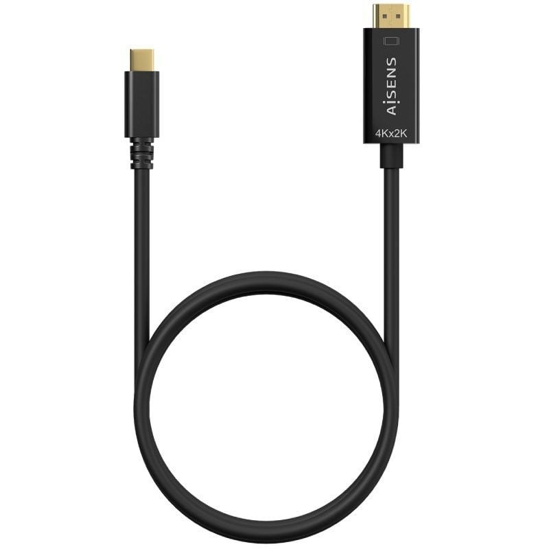 Cable Conversor HDMI 4K Aisens A109-0624/ USB Tipo-C Macho - HDMI Macho/ Hasta 27W/ 1250Mbps/ 1.8m/ Negro - Imagen 3