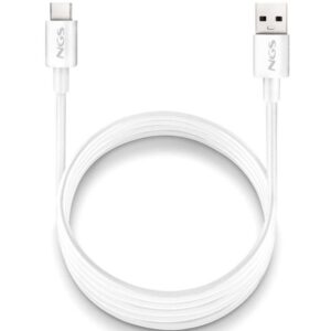 Cable USB 2.0 NGS ZYRO-AC/ USB Macho - USB Tipo-C Macho/ Hasta 15W/ 480Mbps/ 1m/ Blanco 8435430627336 ZYRO-ACWHITE NGS-CAB ZYRO-AC WH