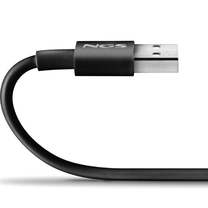 Cable USB 2.0 NGS ZYRO-AC/ USB Macho - USB Tipo-C Macho/ Hasta 15W/ 480Mbps/ 1m/ Negro - Imagen 4