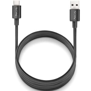 Cable USB 2.0 NGS ZYRO-AC/ USB Macho - USB Tipo-C Macho/ Hasta 15W/ 480Mbps/ 1m/ Negro 8435430627312 ZYRO-ACBLACK NGS-CAB ZYRO-AC BK