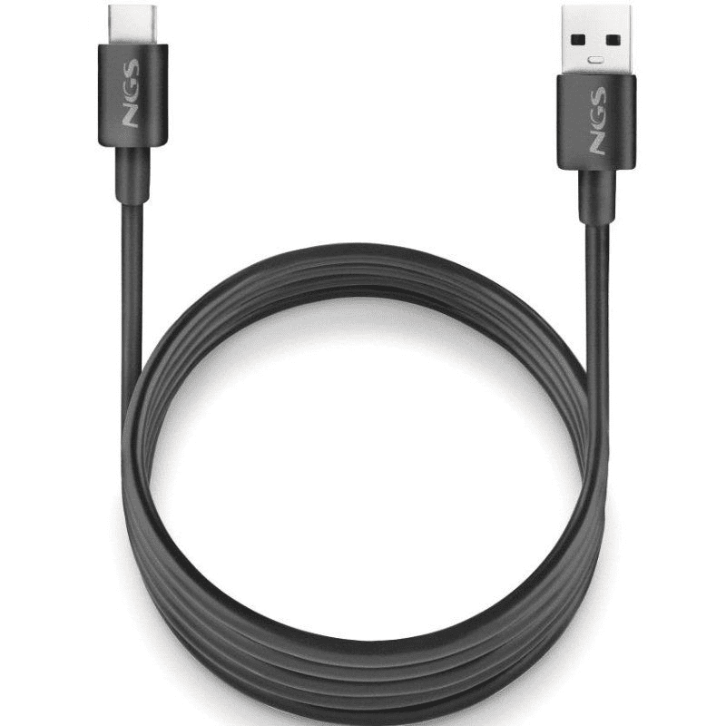 Cable USB 2.0 NGS ZYRO-AC/ USB Macho - USB Tipo-C Macho/ Hasta 15W/ 480Mbps/ 1m/ Negro 8435430627312 ZYRO-ACBLACK NGS-CAB ZYRO-AC BK