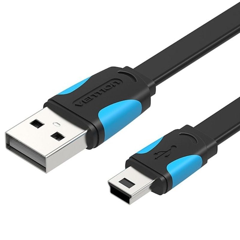 Cable USB 2.0 Vention VAS-A14-B150/ Mini USB Macho - USB Macho/ Hasta 10W/ 480Mbps/ 1.5m/ Azul y Negro 6922794717268 VAS-A14-B150 VEN-CAB VAS-A14-B150