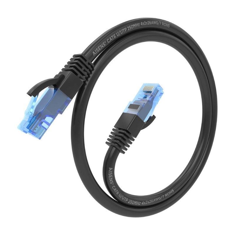 Cable de Red RJ45 AWG26 CCA UTP Aisens A135-0839 Cat.6/ 25cm/ Negro - Imagen 2