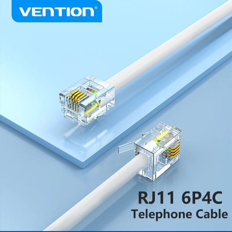 Cable de Teléfono RJ11 6P4C Vention IQBWJ/ 5m/ Blanco - Imagen 2