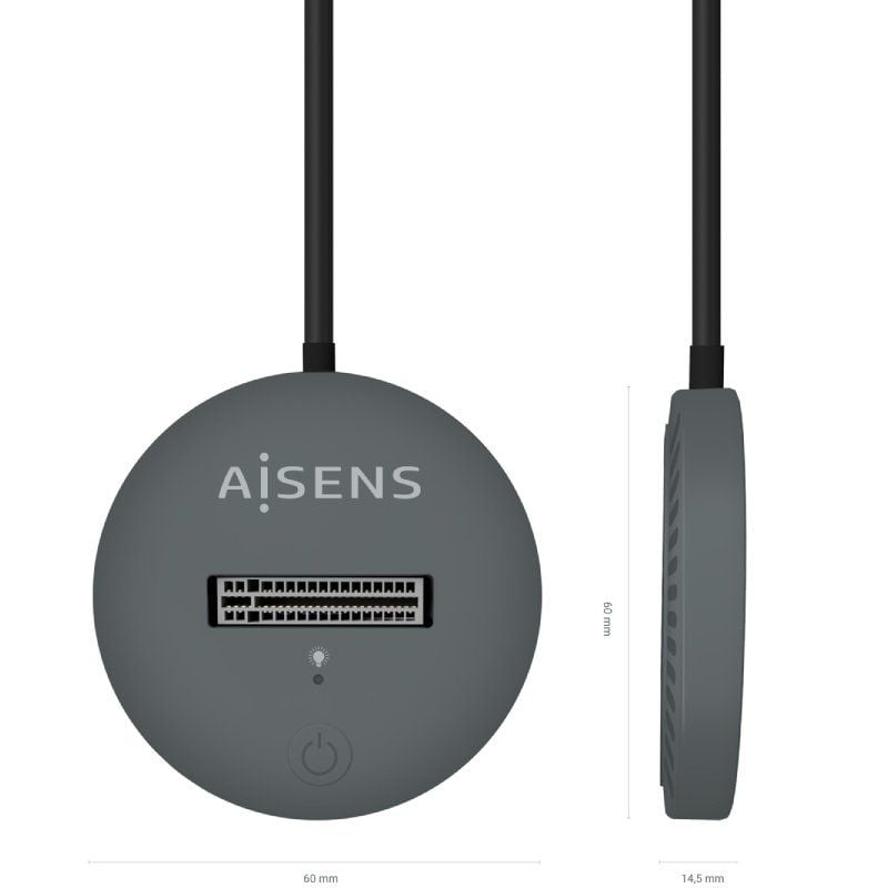 Dock USB Tipo-C para SSD M2 SATA/NVMe Aisens ASUC-M2D014-GR/ Gris - Imagen 3