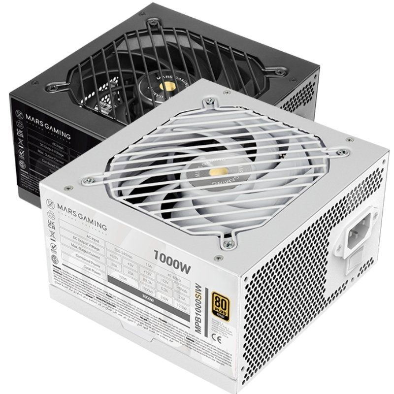 Fuente de Alimentación Mars Gaming MPB1000SI/ 1000W/ Ventilador 14cm/ 80 Plus Gold/ Blanca 8435693110651 MPB1000SIW TAC-FUENTE MPB1000SI WH