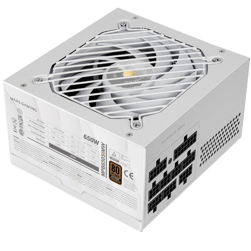 Fuente de Alimentación Mars Gaming MPB650SIM/ 650W/ Ventilador 12cm/ 80 Plus Bronze 8435693112693 MPB650SIMW TAC-FUENTE MPB650SIM WH