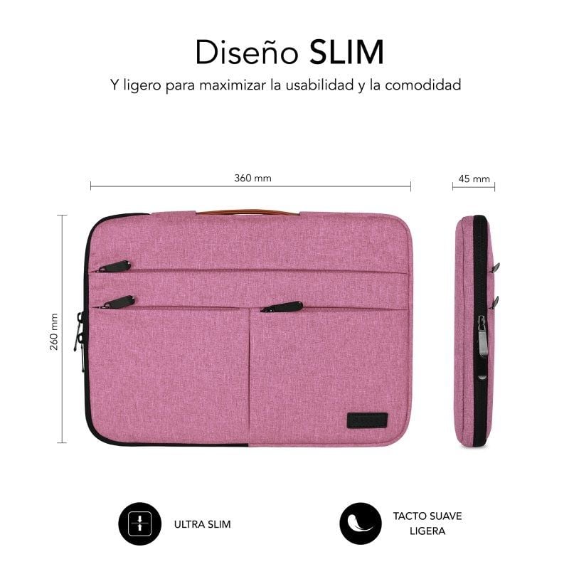 Funda Subblim Air Padding 360 Sleeve para Portátiles hasta 14"/ Rosa - Imagen 5