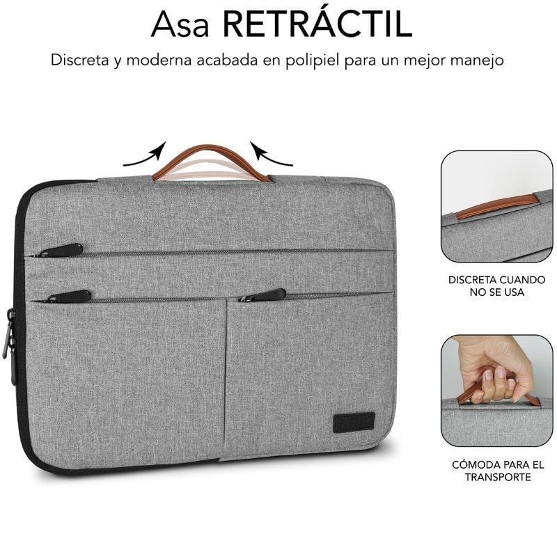 Funda Subblim Air Padding 360 Sleeve para Portátiles hasta 15.6"/ Gris Claro - Imagen 4
