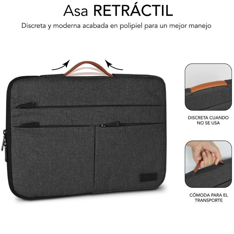 Funda Subblim Air Padding 360 Sleeve para Portátiles hasta 15.6"/ Gris Oscuro - Imagen 4