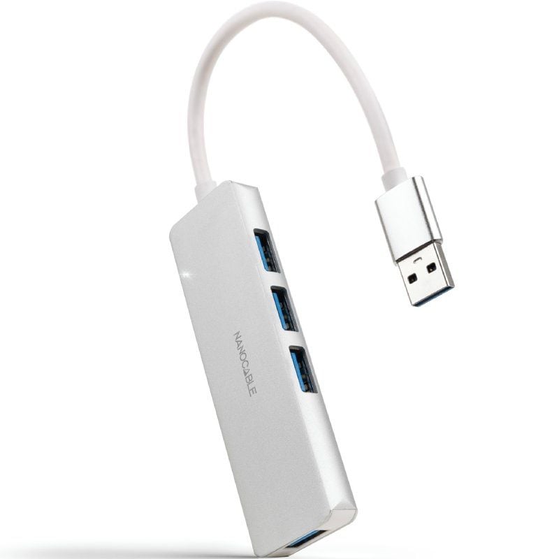 Hub USB 3.0 Nanocable 10.16.4602/ 4xUSB/ Gris 8433281015517 10.16.4602 NAN-HUB 10 16 4602