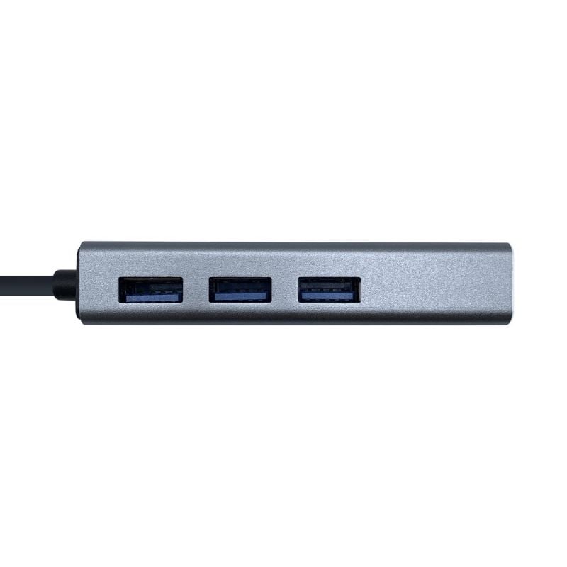 Hub USB Tipo-C Aisens A109-0396/ 3xUSB/ 1xRJ45/ Gris - Imagen 2