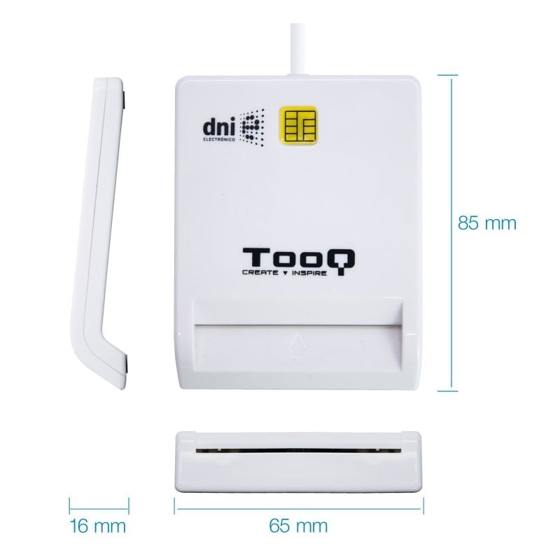 Lector de DNI TooQ TQR-210W/ USB 2.0/ Blanco - Imagen 2