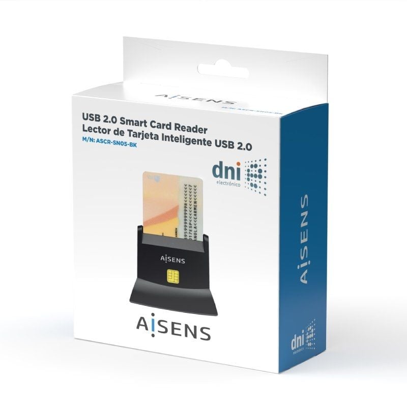 Lector de DNI y Tarjetas Aisens ASCR-SN05-BK/ USB 2.0/ Negro - Imagen 4