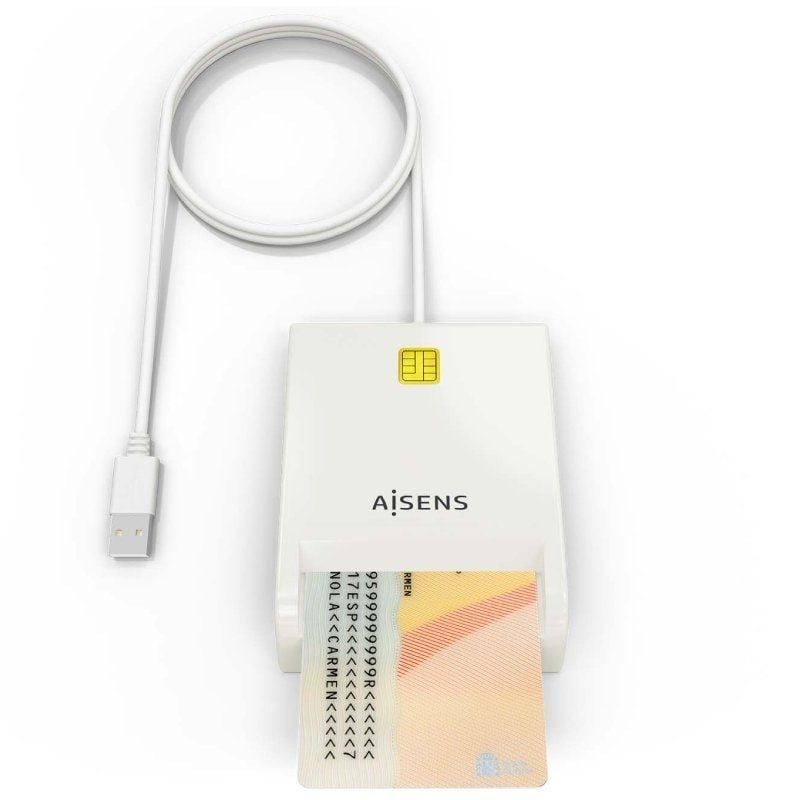 Lector de DNI y Tarjetas Aisens ASCR-SN07-W/ USB 2.0/ Blanco - Imagen 3