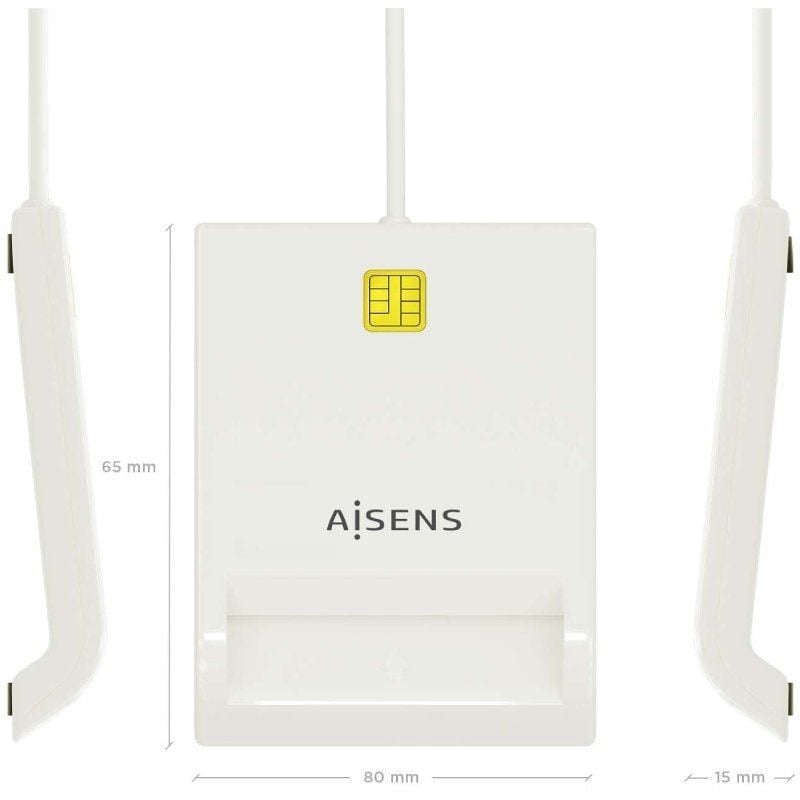 Lector de DNI y Tarjetas Aisens ASCR-SN07-W/ USB 2.0/ Blanco - Imagen 4
