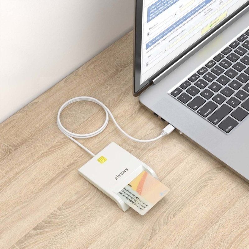 Lector de DNI y Tarjetas Aisens ASCR-SN07-W/ USB 2.0/ Blanco - Imagen 5