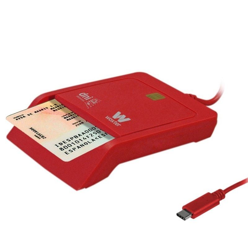 Lector de DNI y Tarjetas Woxter PE26-199/ USB Tipo-C/ Rojo 8435089048667 PE26-199 WOX-DNI PE26-199