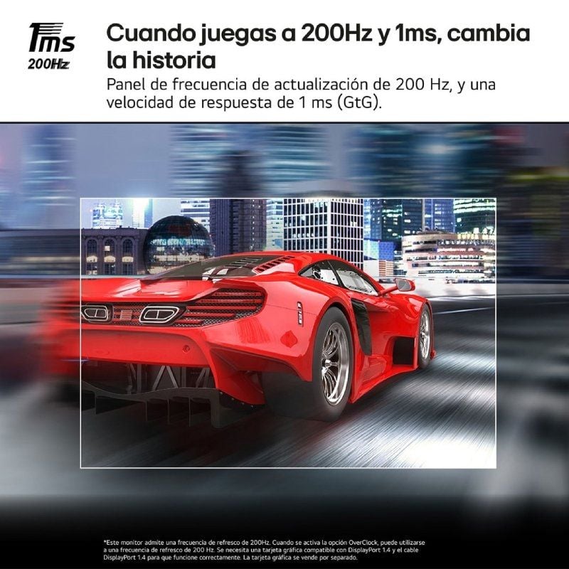 Monitor Gaming LG UltraGear 27GS75Q-B 27"/ QHD/ 1ms/ 200Hz/ IPS/ Regulable en Altura/ Negro - Imagen 2