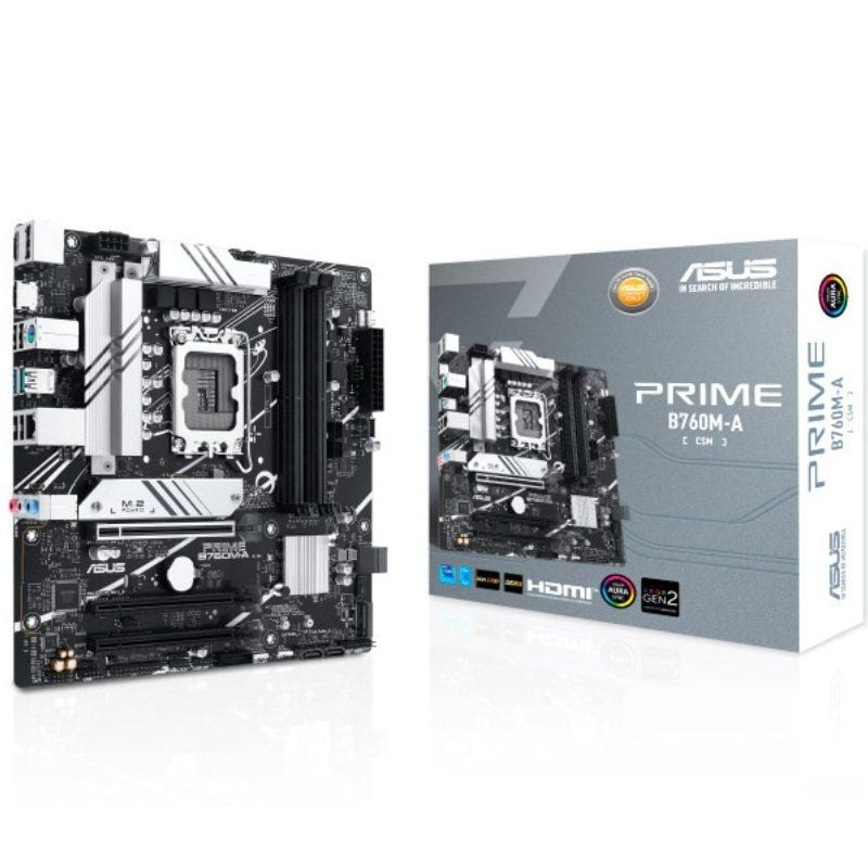 Placa Base Asus PRIME B760M-A-CSM Socket 1700/ DDR5/ PCIe 4.0/ Micro ATX 4711387140710 90MB1EK0-M1EAYC ASU-PB PRIME B760M-A-CSM V2