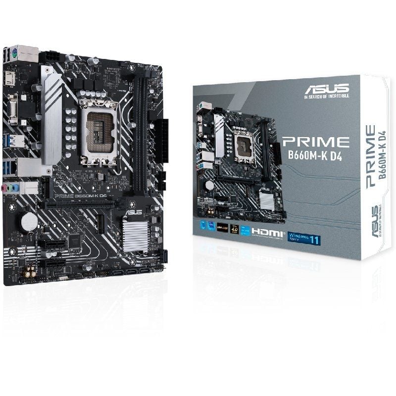 Placa Base Asus Prime B660M-K D4/ Socket 1700/ DDR4/ PCIe 4.0/ Micro ATX 4711081511830 90MB1950-M1EAY0 ASU-PB PRIME B660M-K D4