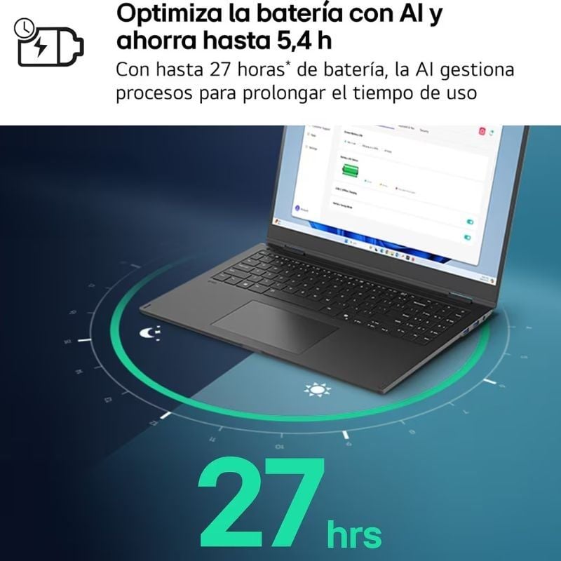 Portátil LG Gram 15ZD80T-G.AX55B Ryzen AI 5-340/ 16GB/ 512GB SSD/ 15.6"/ Sin Sistema Operativo - Imagen 2