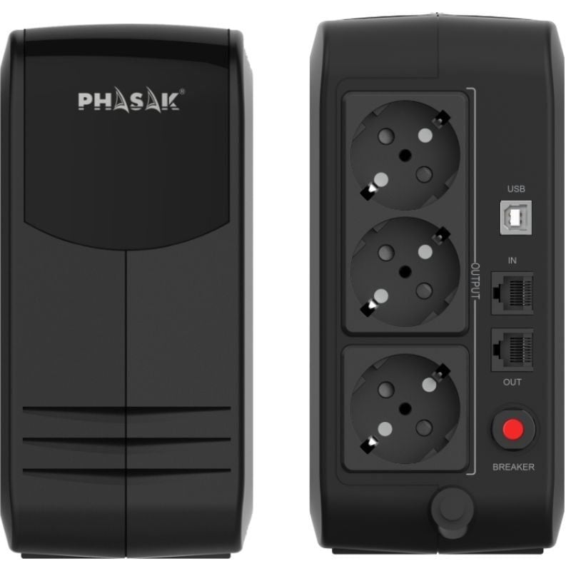 SAI Línea Interactiva Phasak Smart Lite 950VA/ 950VA-570W/ 3 Salidas/ Formato Torre - Imagen 3