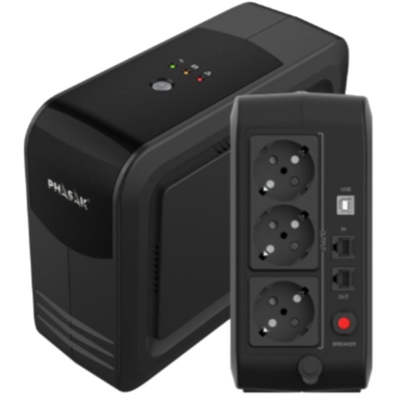 SAI Línea Interactiva Phasak Smart Lite 950VA/ 950VA-570W/ 3 Salidas/ Formato Torre - Imagen 4