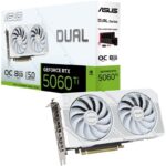 Tarjeta Gráfica Asus Dual GeForce RTX 5060 Ti OC White Edition/ 8GB GDDR7 4711636177337 90YV0MP5-M0NA00 ASU-GF RTX5060TI D W OC 8G