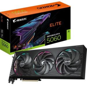 Tarjeta Gráfica Gigabyte AORUS GeForce RTX 5060 Elite/ 8GB GDDR7 4719331356392 9VN5060AE-00-G10 GIG-GF RTX5060 AOR EL 8G