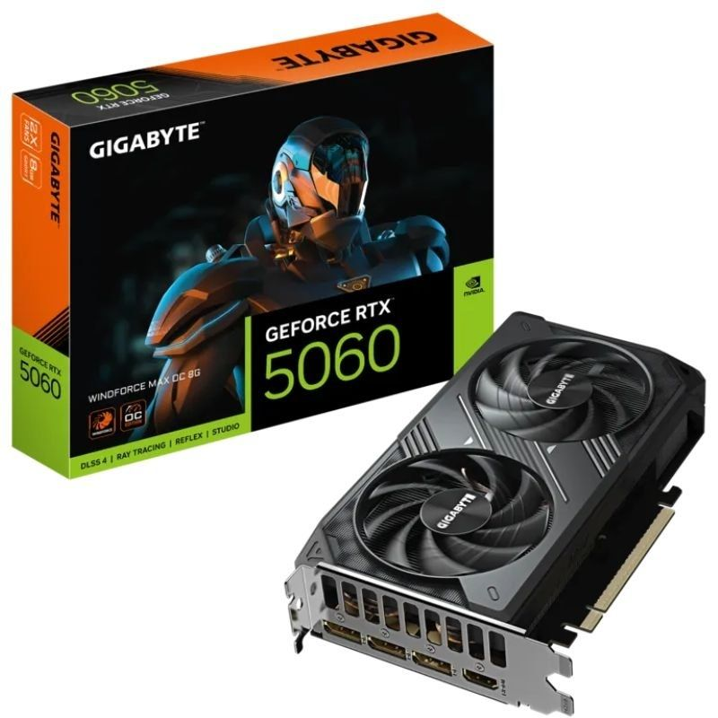 Tarjeta Gráfica Gigabyte GeForce RTX 5060 WindForce Max OC/ 8GB GDDR7 4719331356699 9VN5060WXO-00-G10 GIG-GF RTX5060 WF MAX OC 8G