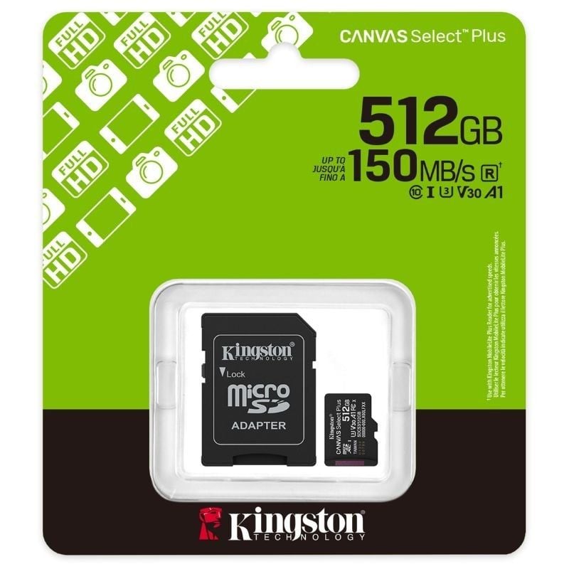 Tarjeta de Memoria Kingston CANVAS Select Plus 512GB microSD XC con Adaptador/ Clase 10/ 150MBs - Imagen 3
