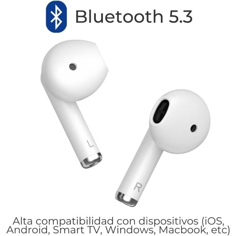 Auriculares Bluetooth ZTE Buds 2 con estuche de carga/ Autonomía 5h/ Blancos - Imagen 3