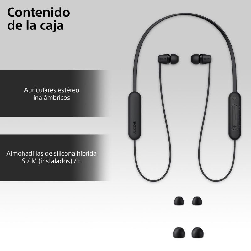 Auriculares Inalámbricos Intrauditivos Sony WI-C100/ con Micrófono/ Bluetooth/ Negros - Imagen 5