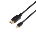 Cable Mini DisplayPort 1.2 4K Aisens A124-0131/ DisplayPort Macho - Mini DisplayPort Macho/ Hasta 5W/ 2300Mbps/ 2m/ Negro 8436574701302 A124-0131 AIS-CAB A124-0131