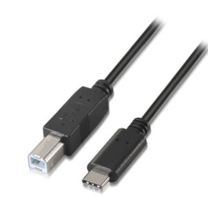 Cable USB 2.0 Impresora Aisens A107-0053/ USB Tipo-C Macho - USB Tipo-B Macho/ 480Mbps/ 1m/ Negro 8436574700527 A107-0053 AIS-CAB A107-0053