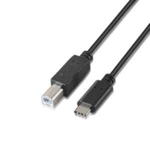 Cable USB 2.0  Impresora Aisens A107-0054/ USB Tipo-C Macho - USB Tipo-B Macho/ 480Mbps/ 2m/ Negro 8436574700534 A107-0054 AIS-CAB A107-0054