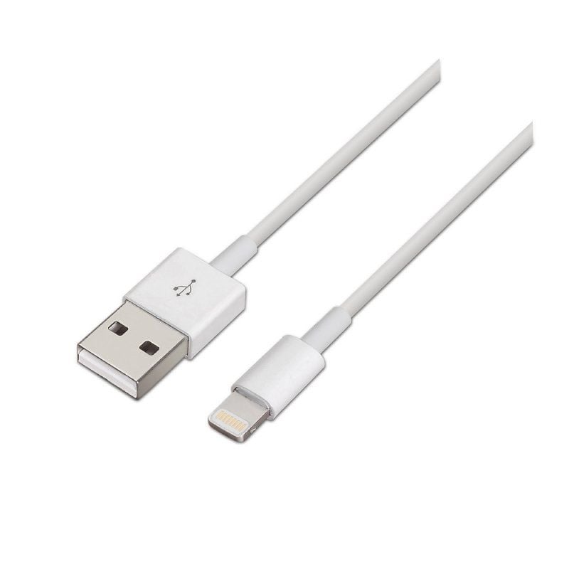 Cable USB 2.0 Lightning Aisens A102-0035/ USB Macho - Lightning Macho/ 1m/ Blanco 8436574700343 A102-0035 AIS-CAB A102-0035