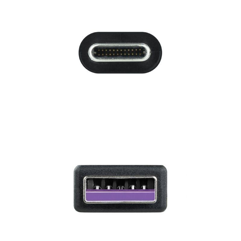 Cable USB 2.0 Nanocable 10.01.2101-L150/ USB Tipo-C Macho - USB Macho/ 480Mbps/ 1.5m/ Negro - Imagen 3