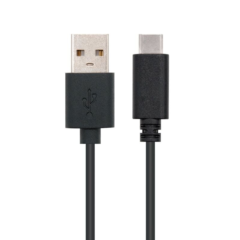 Cable USB 2.0 Nanocable 10.01.2101/ USB Tipo-C Macho - USB Macho/ 480Mbps/ 1m/ Negro - Imagen 2