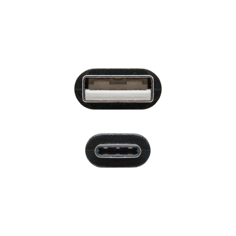 Cable USB 2.0 Nanocable 10.01.2101/ USB Tipo-C Macho - USB Macho/ 480Mbps/ 1m/ Negro - Imagen 3