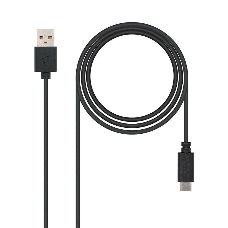 Cable USB 2.0 Nanocable 10.01.2101/ USB Tipo-C Macho - USB Macho/ 480Mbps/ 1m/ Negro 8433281007710 10.01.2101 NAN-CAB 10 01 2101