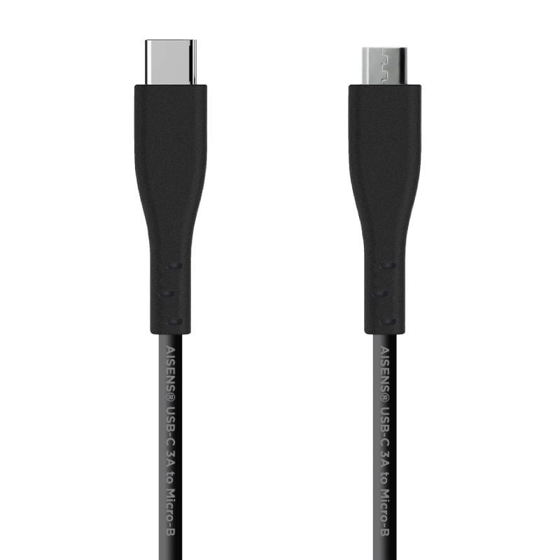 Cable USB 2.0 Tipo-C Aisens A107-0350/ USB Tipo-C Macho - MicroUSB/ 480Mbps/ 2m/ Negro 8436574703504 A107-0350 AIS-CAB A107-0350