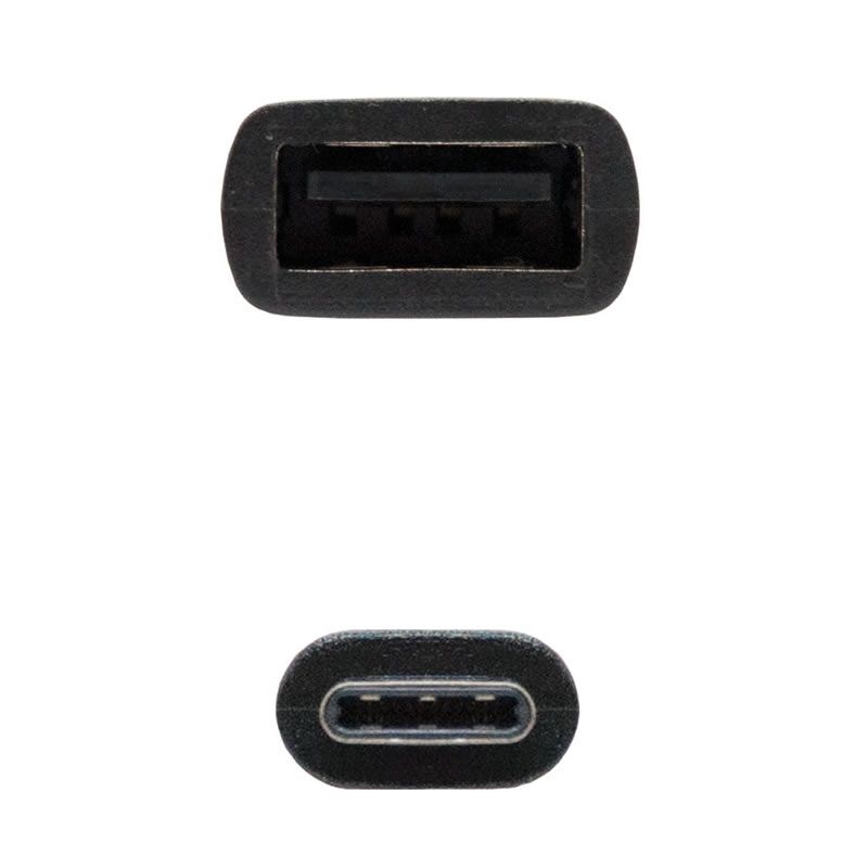 Cable USB 2.0 Tipo-C Nanocable 10.01.2400/ USB Tipo-C Macho - USB Hembra/ 480Mbps/ 15cm/ Negro - Imagen 2
