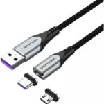 Cable USB 2.0 Vention CQNHD/ USB Macho/ MicroUSB Macho - USB Tipo-C Macho/ 480Mbps/ 50cm/ Gris 6922794752764 CQNHD VEN-CAB CQNHD